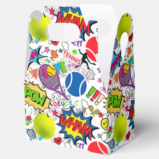 😍 🤩 Eclectic tennis 🎾 Muster Geschenkschachtel (Geöffnet)