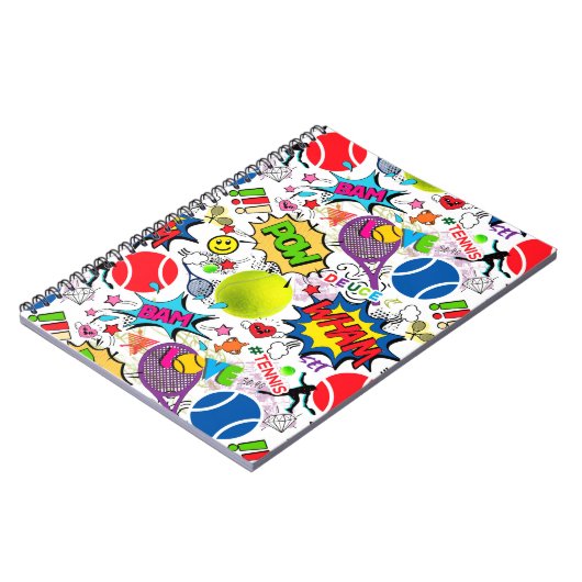 😍 🤩 Eclectic tennis 🎾 Muster Notizblock (Linke Seite)