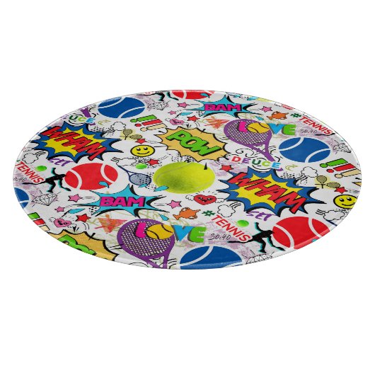 😍 🤩 Eclectic tennis 🎾 Muster Schneidebrett (Ecke)