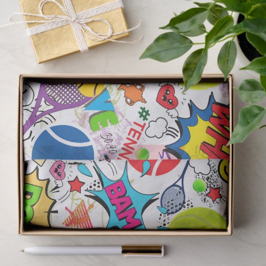 😍 🤩 Eclectic tennis 🎾 Muster Seidenpapier (Geschenk)