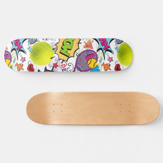 😍 🤩 Eclectic tennis 🎾 Muster Skateboard (Horizontal)