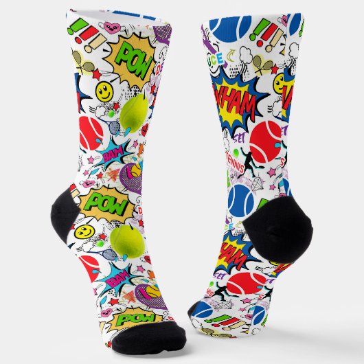 😍 🤩 Eclectic tennis 🎾 Muster Socken (Gewinkelt)