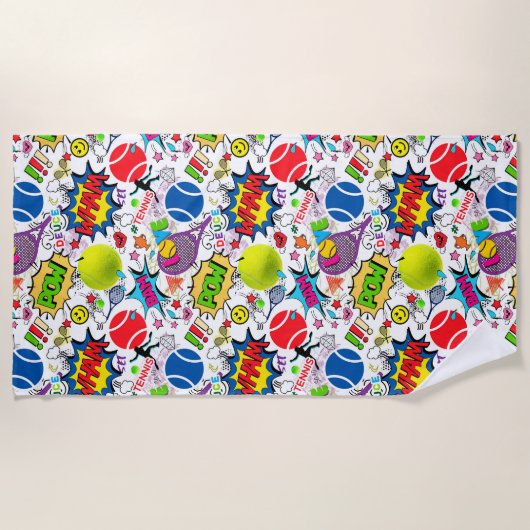 😍 🤩 Eclectic tennis 🎾 Muster Strandtuch (Vorderseite)