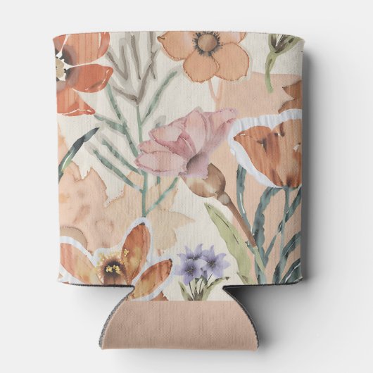 Eclectic Terracotta Wildblume Rustikale Boho Sprin Dosenkühler (Rückseite)