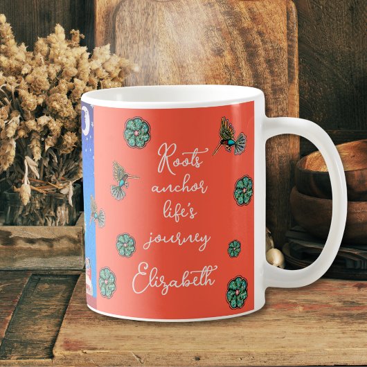 Eclectic Tree of Life Inspirational Blue Boho Tass Kaffeetasse