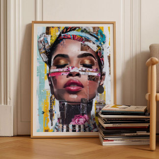 Eclectic Woman Painting Pop Art Large Wall Art Poster