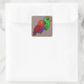 Eclectus Pair Quadratischer Aufkleber (Tasche)