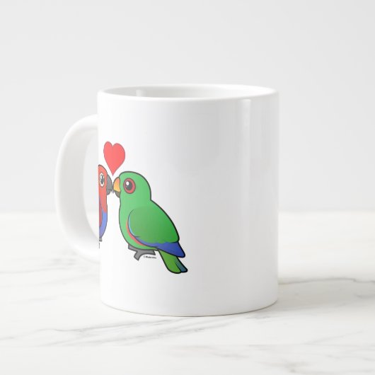 Eclectus Papageien in der Liebe Jumbo-Tasse (Vorderseite Links)