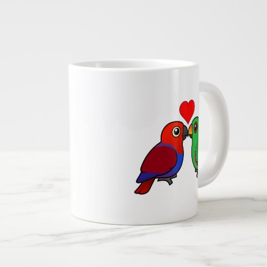 Eclectus Papageien in der Liebe Jumbo-Tasse (Vorderseite Rechts)