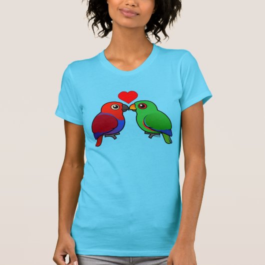 Eclectus Papageien in der Liebe T-Shirt (Vorderseite)