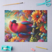 Eclectus Parrot Farbige Blume Decoupage Seidenpapier (Basteln)