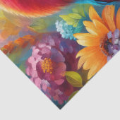 Eclectus Parrot Farbige Blume Decoupage Seidenpapier (Detail)