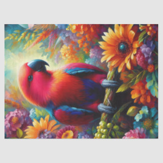 Eclectus Parrot Farbige Blume Decoupage Seidenpapier