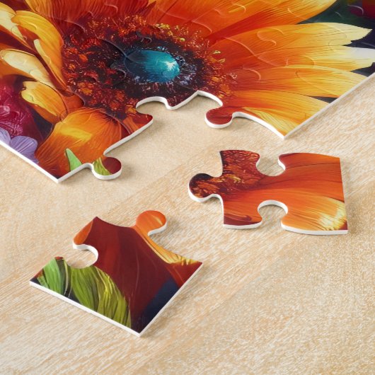 Eclectus Parrot mit bunten Blume Puzzle (Seite)