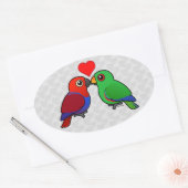 Eclectus Parrots in Liebe Ovaler Aufkleber (Umschlag)