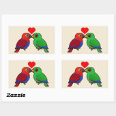 Eclectus Parrots in Liebe Rechteckiger Aufkleber (Blatt)