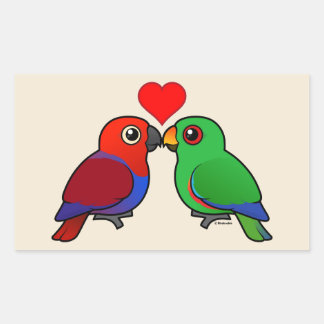 Eclectus Parrots in Liebe Rechteckiger Aufkleber