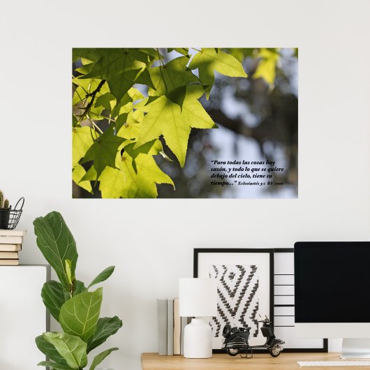 Eclesiastes 3:1 con Hojas Poster (Heimbüro)