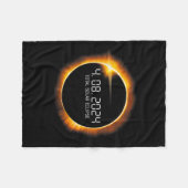 Eclipse 2024 April 8 Totalität Männer Frauen Kinde Fleecedecke (Vorderseite (Horizontal))