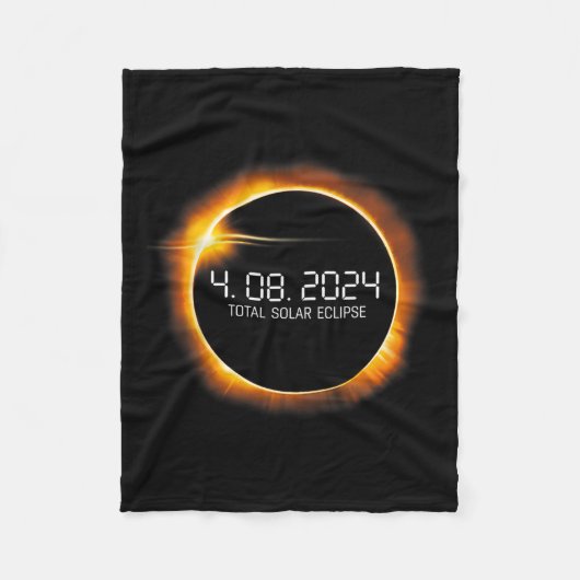 Eclipse 2024 April 8 Totalität Männer Frauen Kinde Fleecedecke (Vorderseite)