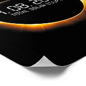 Eclipse 2024 April 8 Totalität Männer Frauen Kinde Poster (Ecke)