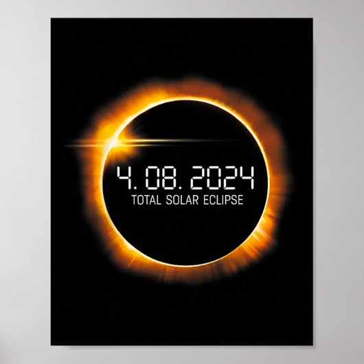 Eclipse 2024 April 8 Totalität Männer Frauen Kinde Poster (Vorne)