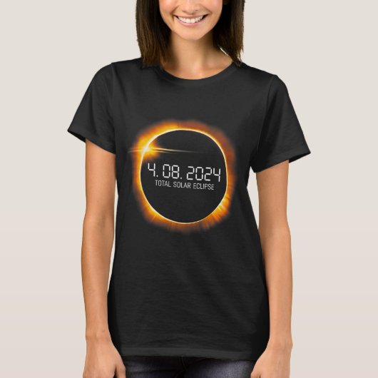 Eclipse 2024 April 8 Totalität Männer Frauen Kinde T-Shirt (Vorderseite)