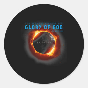 Eclipse 2024 Christliche Herrlichkeit Gottes Psalm Runder Aufkleber
