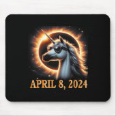 Eclipse 2024 Einhorn mit Solarglas Mousepad (Vorne)