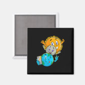 Eclipse 2024 Funny Earth Sun Moon Selfie Space Kid Magnet (Vorderseite/Rückseite)