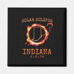Eclipse 2024 Indiana Staat Totality Usa Path Souve Magnet