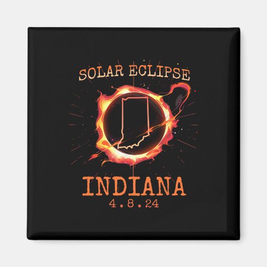 Eclipse 2024 Indiana Staat Totality Usa Path Souve Magnet (Vorne)