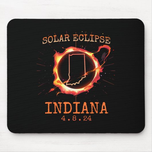 Eclipse 2024 Indiana Staat Totality Usa Path Souve Mousepad (Vorne)