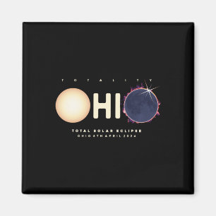 Eclipse 2024 Ohio Total Eclipse Astronomie Grafik Magnet