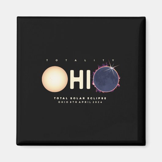 Eclipse 2024 Ohio Total Eclipse Astronomie Grafik Magnet (Vorne)