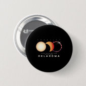 Eclipse 2024 Oklahoma Total Eclipse Astronomie Gra Button (Vorne & Hinten)