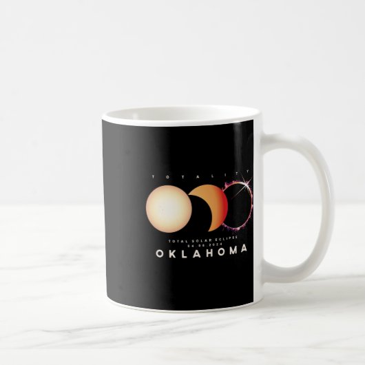 Eclipse 2024 Oklahoma Total Eclipse Astronomie Gra Kaffeetasse (Rechts)