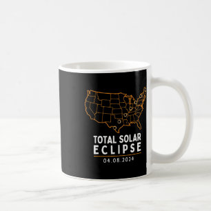 Eclipse 2024 Party America Totality Total US Karte Kaffeetasse