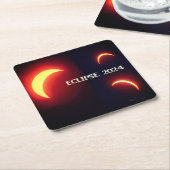 Eclipse 2024 rechteckiger pappuntersetzer (angewinkelt)