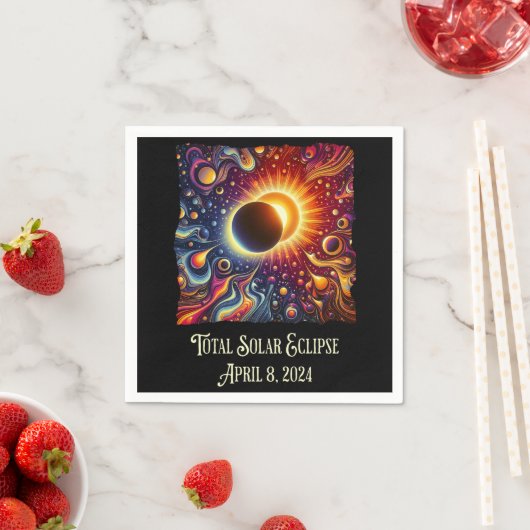 Eclipse 2024 Retro Groovy 60's 70's vibe Serviette (Beispiel)