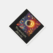 Eclipse 2024 Retro Groovy 60's 70's vibe Serviette (Ecke)