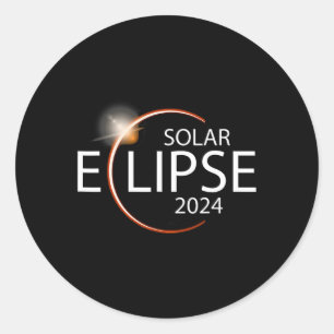 Eclipse 2024 Shirt Gesamtsolares Party Runder Aufkleber
