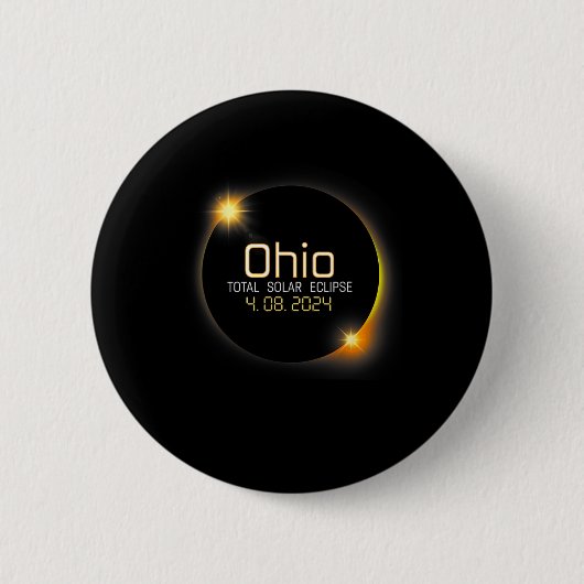 Eclipse 2024 Shirt Staat Ohio Total Solar Eclipse Button (Vorderseite)