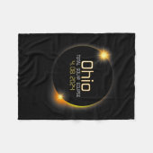 Eclipse 2024 Shirt Staat Ohio Total Solar Eclipse Fleecedecke (Vorderseite (Horizontal))