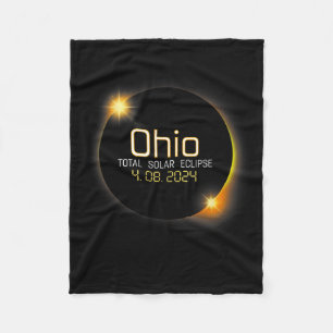 Eclipse 2024 Shirt Staat Ohio Total Solar Eclipse Fleecedecke