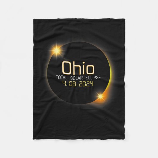 Eclipse 2024 Shirt Staat Ohio Total Solar Eclipse Fleecedecke (Vorderseite)