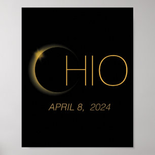 Eclipse 2024 Shirt Total Solar Eclipse Staat Ohio Poster