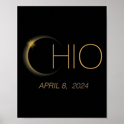 Eclipse 2024 Shirt Total Solar Eclipse Staat Ohio Poster (Vorne)