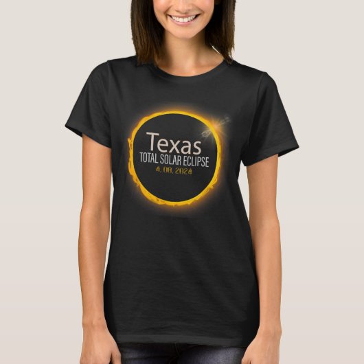 Eclipse 2024 Shirt Total Solar Eclipse Staat Texas (Vorderseite)
