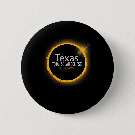 Eclipse 2024 Shirt Total Solar Eclipse Staat Texas Button (Vorderseite)